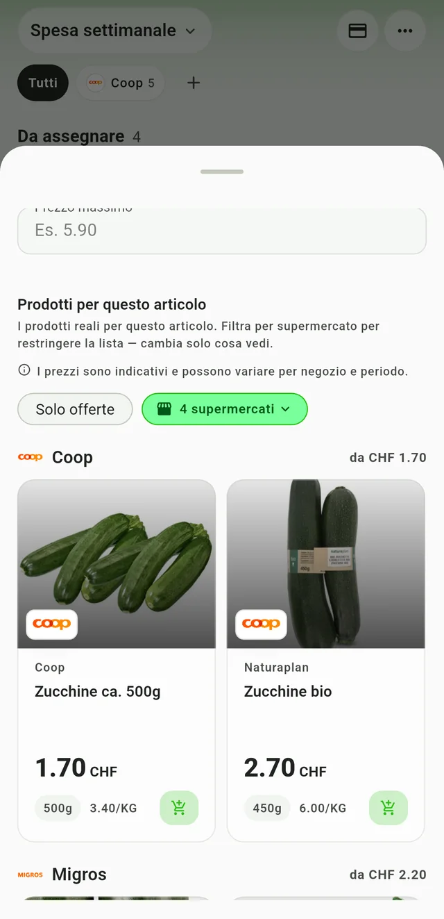 Vedi i prodotti proposti per un articolo