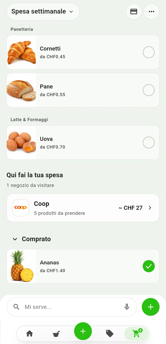 Vedi gli articoli già spuntati