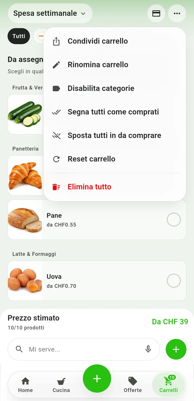 Condividi la lista