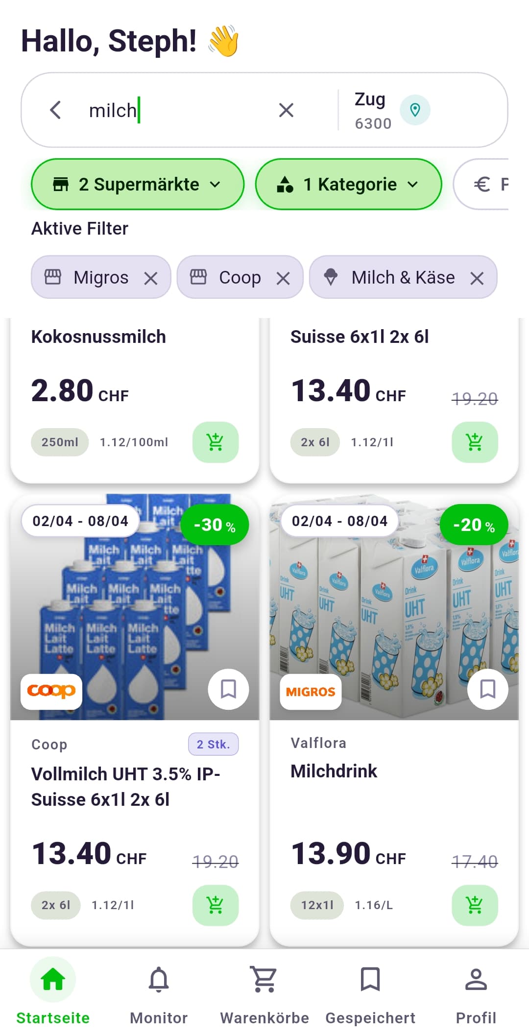 Rappn App zeigt Denner-Preisvergleich mit Migros, Coop, Aldi und Lidl