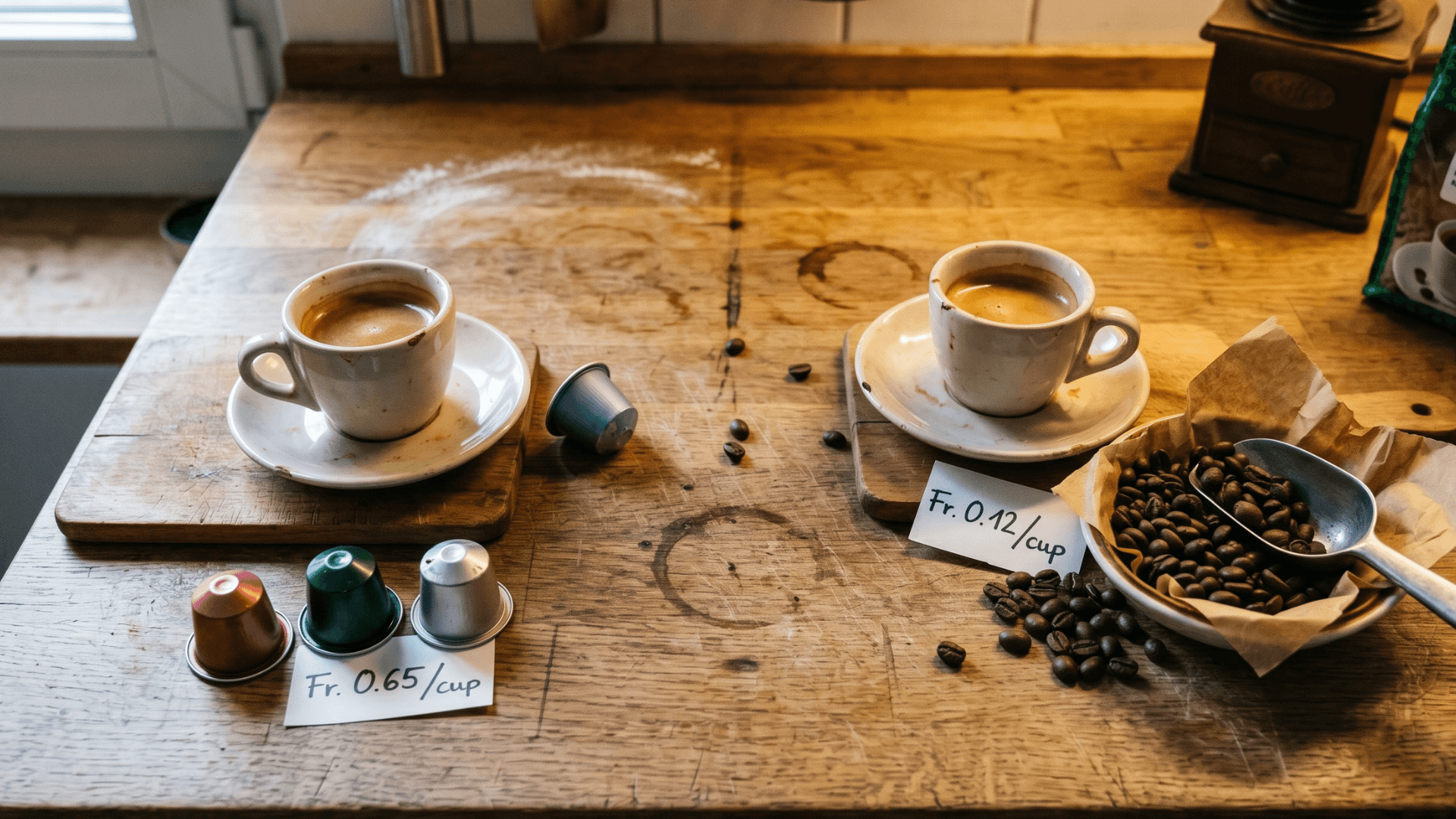 Prezzi del caffè in Svizzera — chicchi, macinato, capsule presso i 7 rivenditori