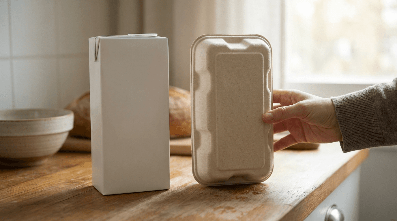 Two neutral product packages compared: own-brand versus brand, up to 51 percent price difference, comparable per item in Rappn's neutral price comparison.