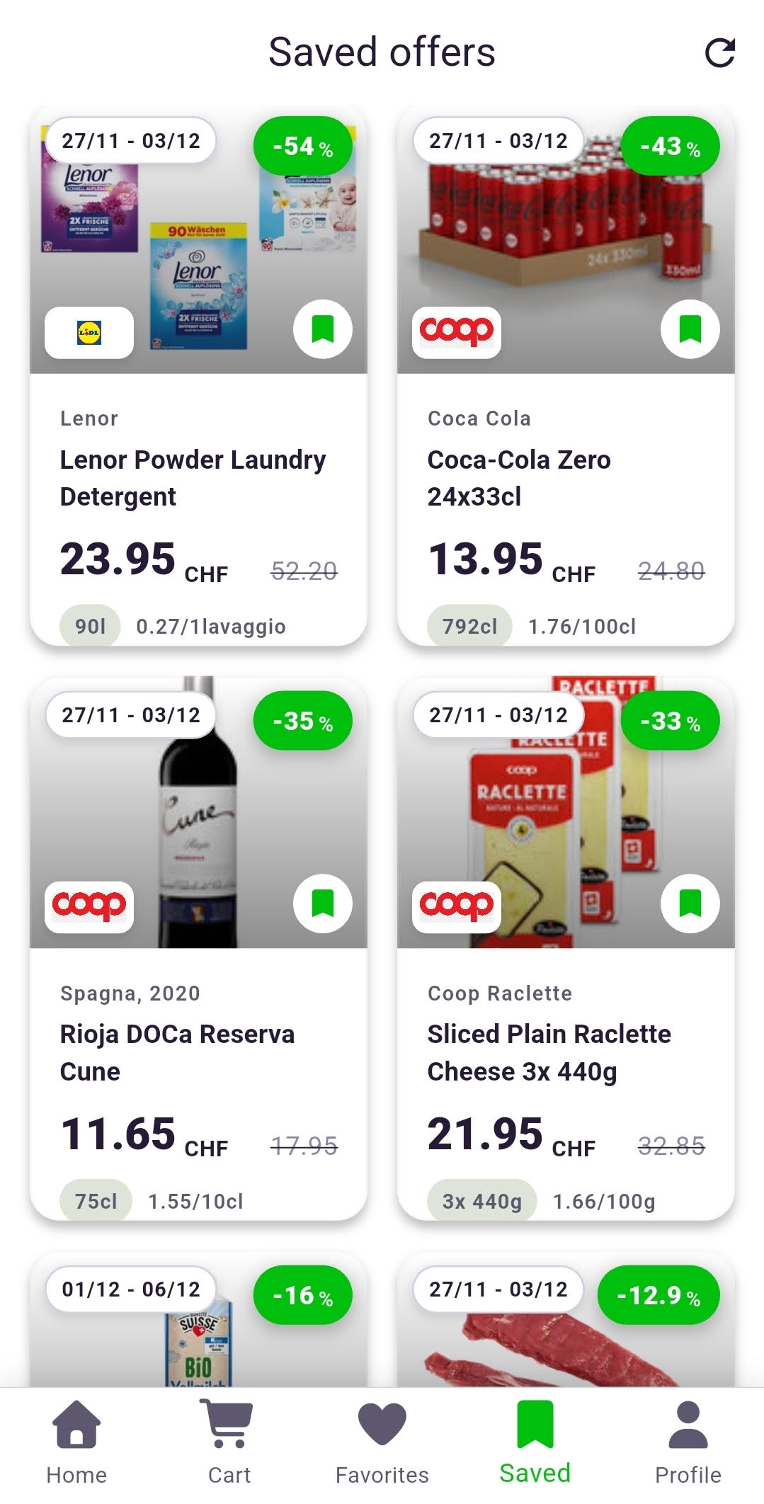 Rappn App Interface showing saved offers