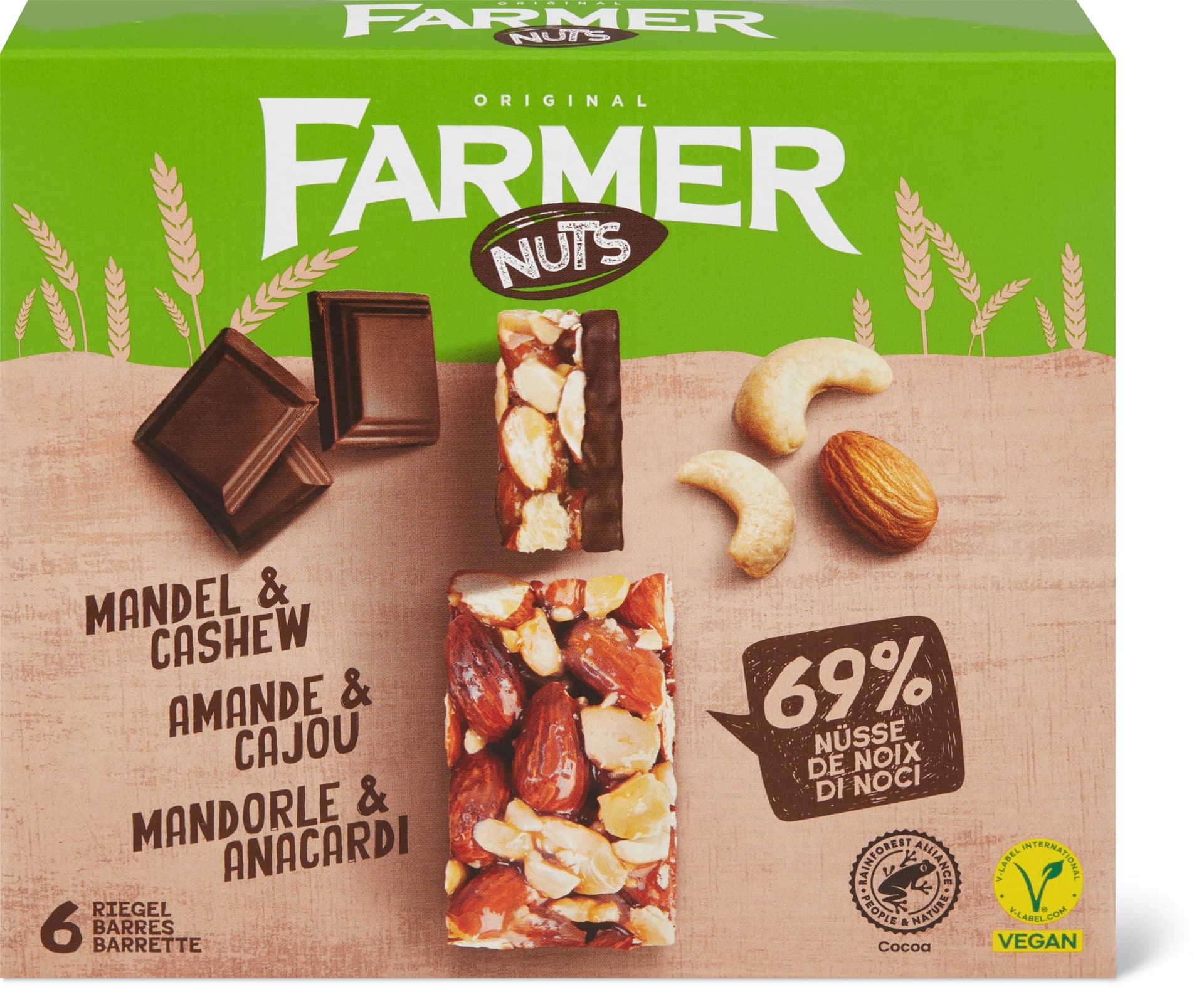 Chocolate, almonds and cashews