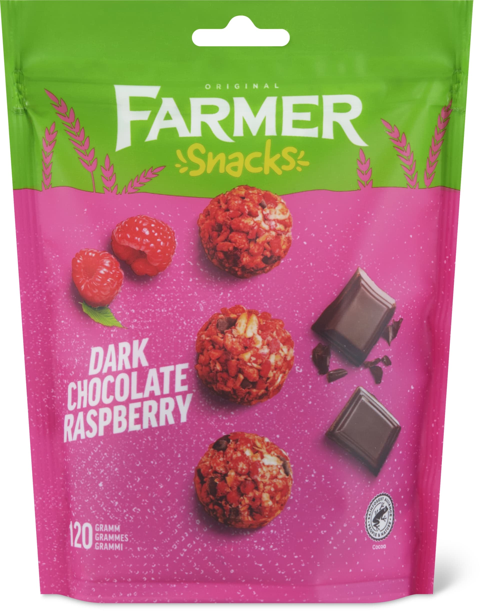 Dark Choc Raspberry snacks