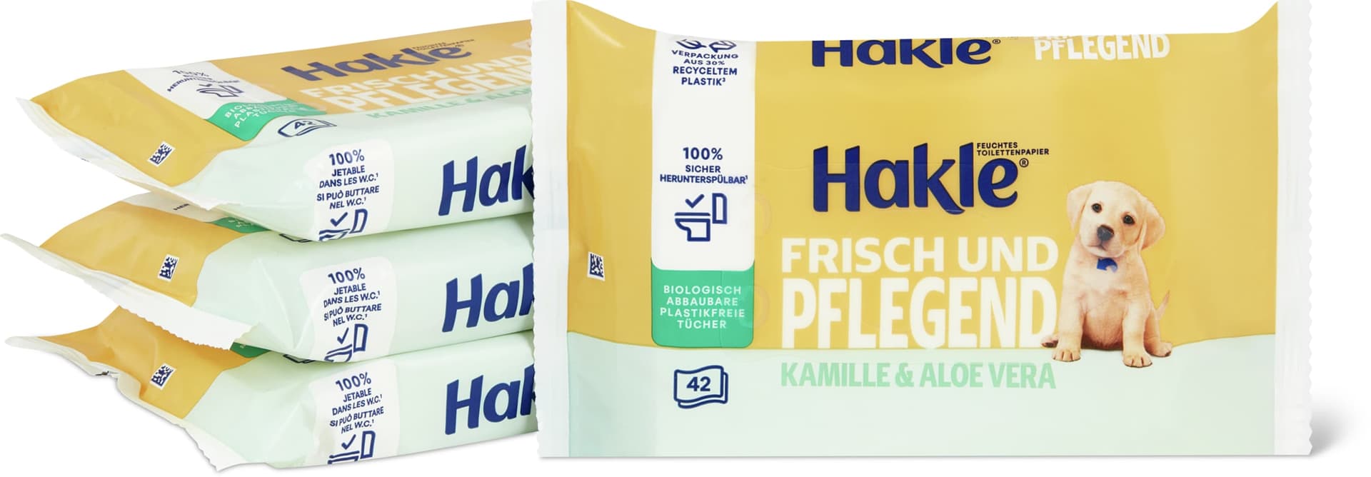 Hakle Salviette umidificate fresche e delicate Camomilla 4x42