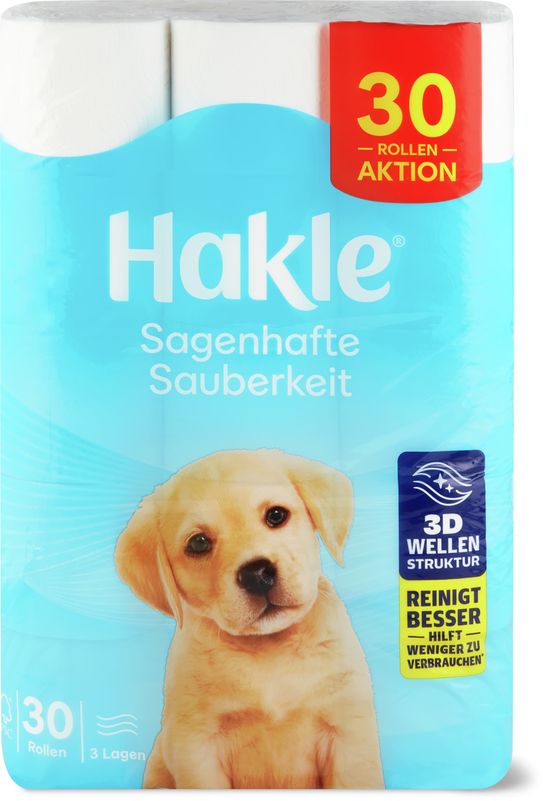 Hakle Carta igienica Legendäre Sauberkeit 3 veli 30 rotoli