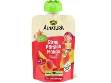Alnatura Quetschbeutel Birne Pfirsich Mango Demeter