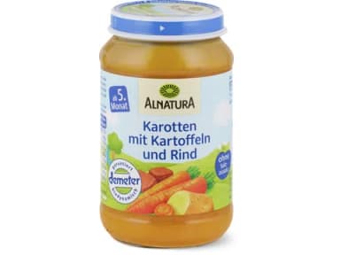 Alnatura Karotten mit Kartoffeln & Rind Brei Demeter, Bio, nach 4 Monaten 190g