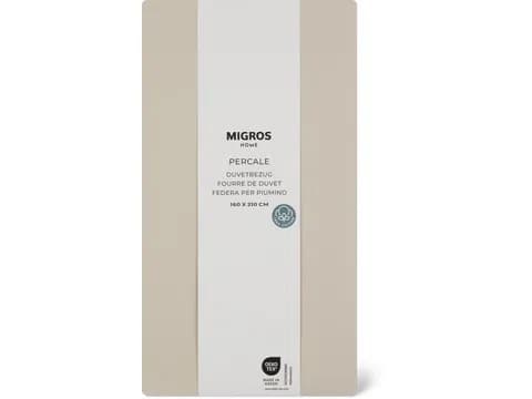Copripiumino in percalle 160 x 210 cm, beige