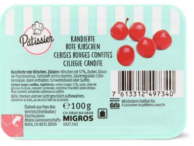 Candied red cherries