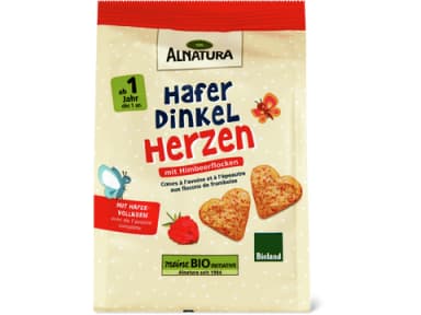 Alnatura Organic spelt-oat biscuits with raspberry flakes 125g