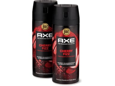 Axe Deo Bodyspray Cherry Fizz 72h, 0% Aluminiumsalze 2x150ml
