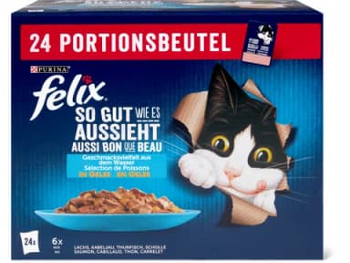 Felix Aussi bon que beau, assortiment Poissons, en gelée 24x85g