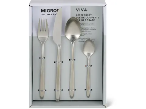 Set Besteck Viva 16-teilig silber matt