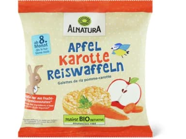 Alnatura Apple and carrot rice cakes Organic, from 8 months, no added sugar 35g
