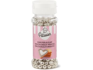 Patissier Schoko Perlen Silber · 65 g
