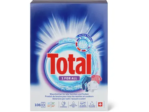 Total Waschpulver 1 For all 106 Waschgänge · 6.36 kg