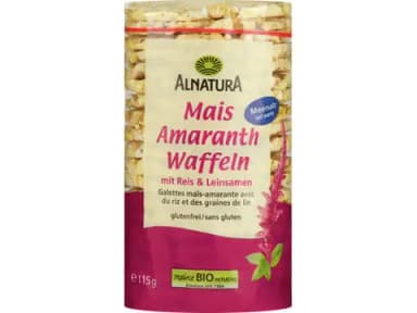 Alnatura Corn and amaranth waffles Organic, with rice and flax seeds 115g