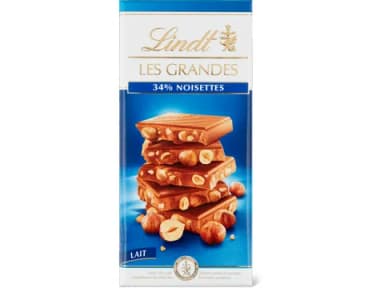 Lindt Les Grandes Milchschokolade mit 34% Haselnüssen 150g