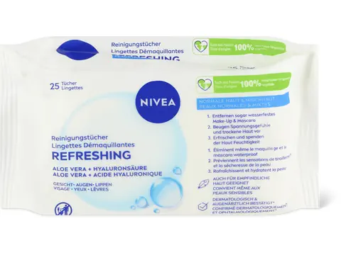 Nivea Salviettine detergenti rinfrescanti 3-IN-1 Aloe vera, acido ialuronico