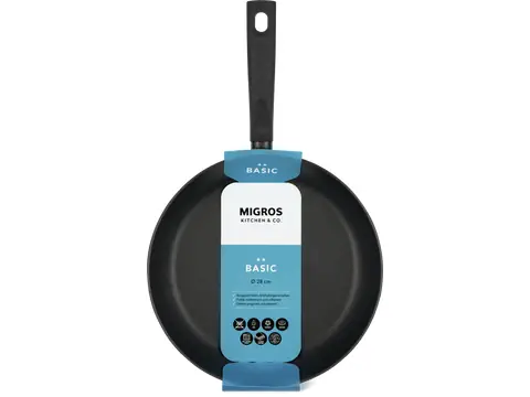 Frying pan Ø 28 cm, flat, black
