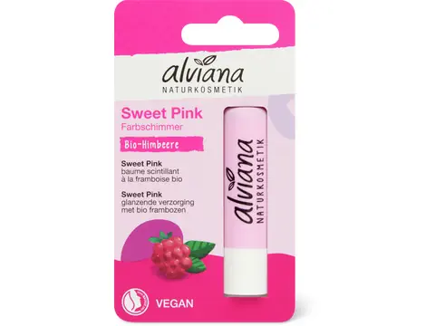 Trattamento labbra scintillante Sweet Pink, lampone, vegano