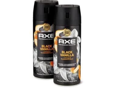 Axe Deo Bodyspray Black Vanilla 72h, 0% Aluminiumsalze 2x150ml