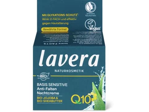 Crema notte antirughe Basis Sensitiv Q10, vegano