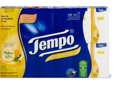 Tempo Taschentücher Soft & Sensitive 4-lagig 36x9