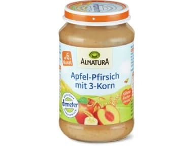 Alnatura Apfel Pfirsich mit 3-Korn Brei 190g