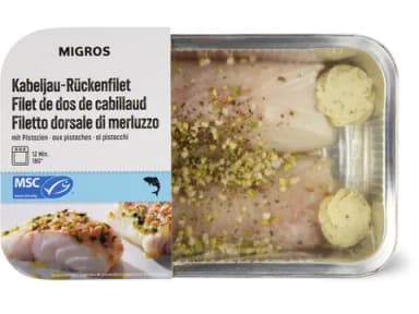 Migros Kabeljau-Rückenfilet Mandeln und Pistazie 360g