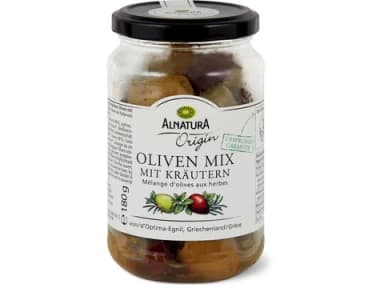 Alnatura Oliven-Mix Bio, mit mediterranen Kräutern 180g