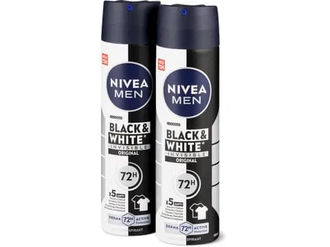 Nivea Deo Spray Black&White Invisible 2x150ml