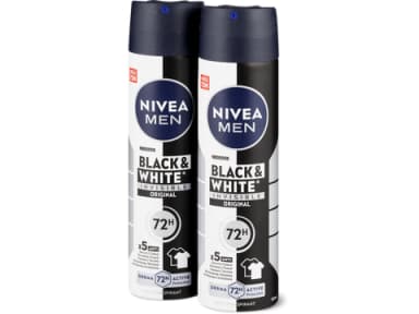 Nivea Black & White Invisible Spray Deodorant 2x150ml