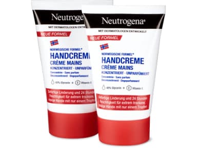 Neutrogena Handcreme unparfümiert, Gylcerin & Vitamin E 2x50ml