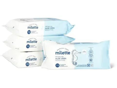 Salviettine umidificate Sensitive 0% di profumo, aloe vera