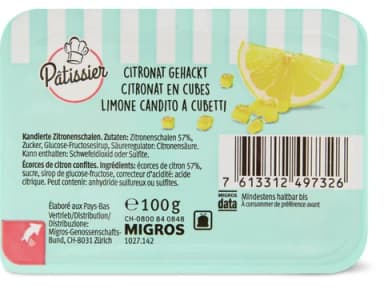 Candied lemon diced