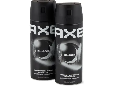 Axe Deo Bodyspray Black 48h, 0% Aluminiumsalze 2x150ml