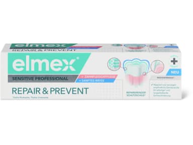 Elmex Repair & Prevent + sanftes Weiss Zahnpasta · 75 ml
