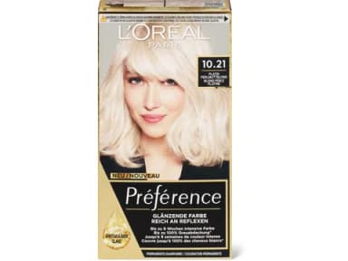 Préfèrence Hair color 10.21 platinum blonde, permanent