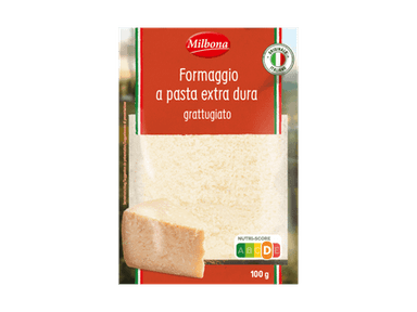 Formaggio a pasta extra dura · 100 g