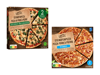 Pizza cuite au four à pierre thon/épinards