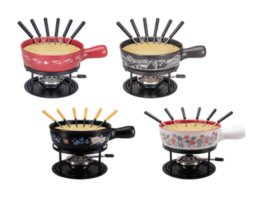 Set pour fondue au fromage «Silhouette»/«Prairie fleurie», 9 pièces