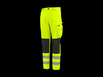 Pantaloni da lavoro in materiale softshell riflettenti