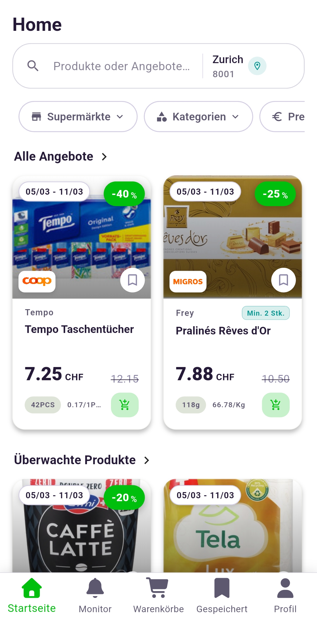 Rappn App Lebensmittel Preisvergleich Schweiz