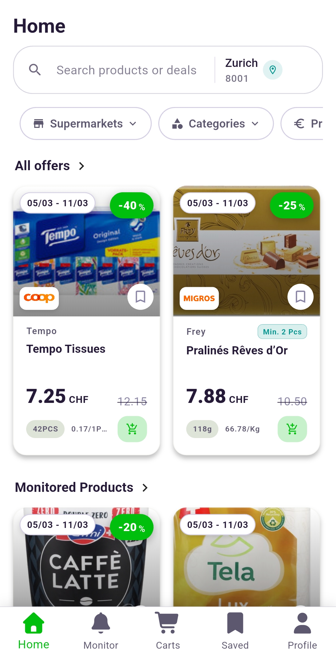 Rappn app Swiss grocery price comparison