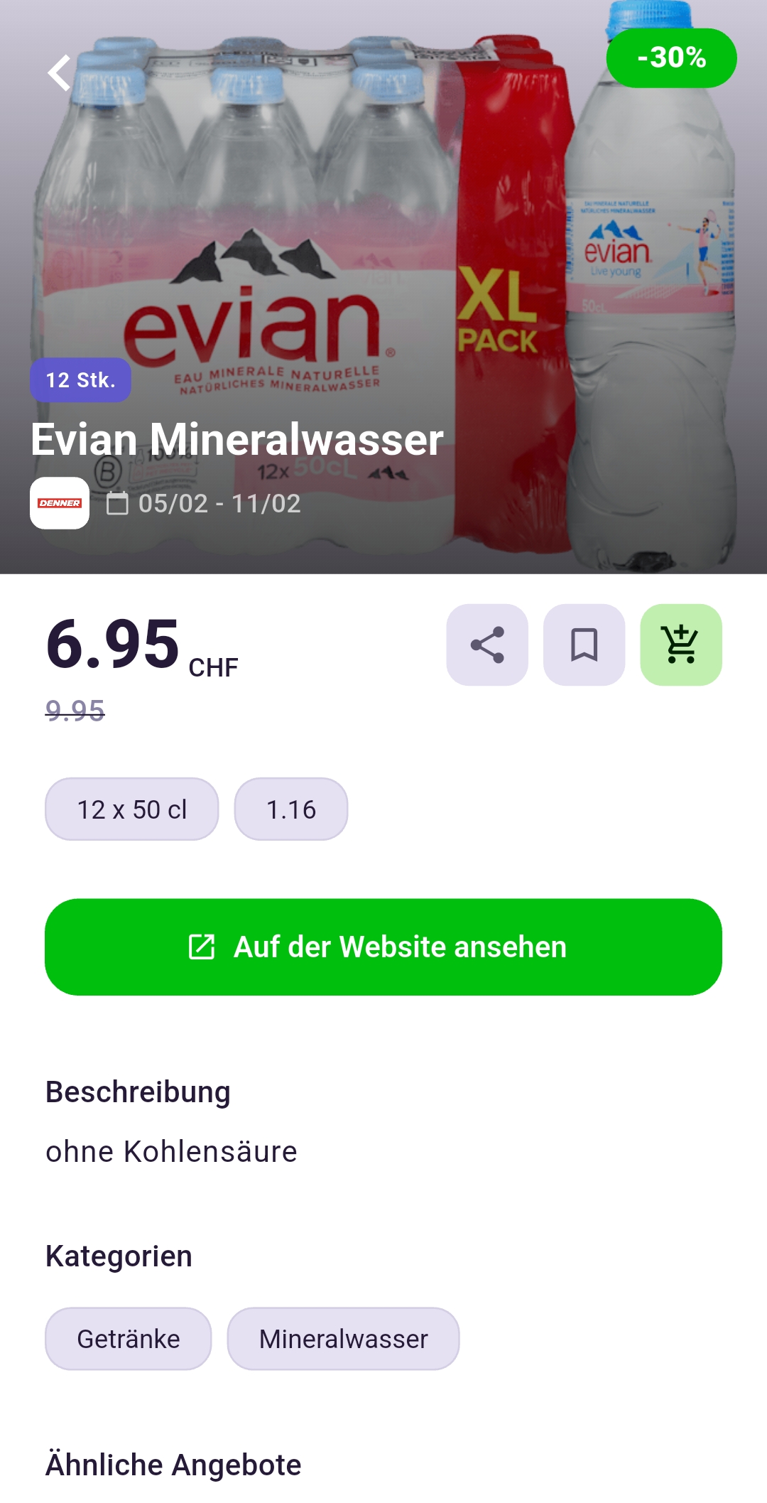 Denner Evian Angebot