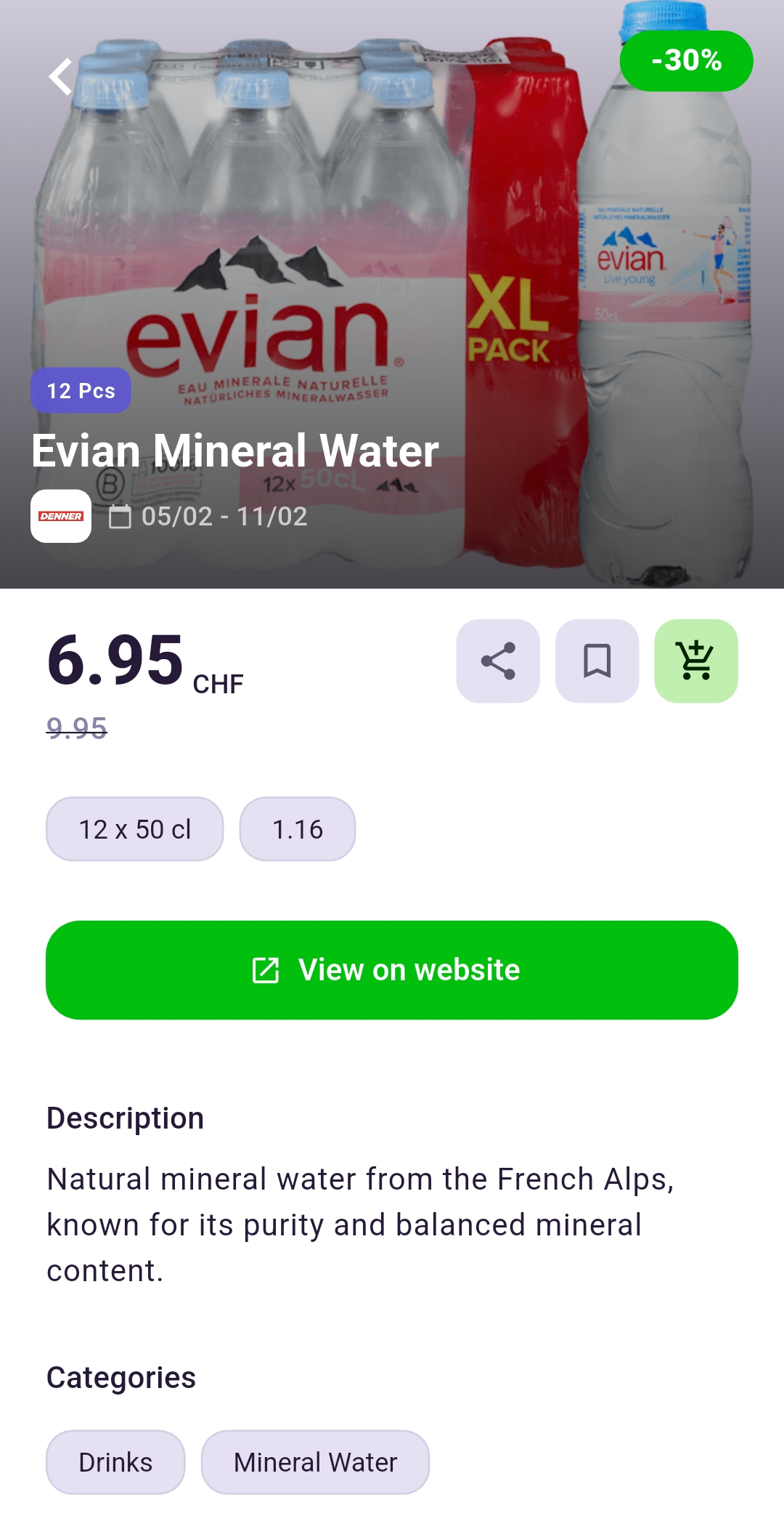 Denner Evian offer