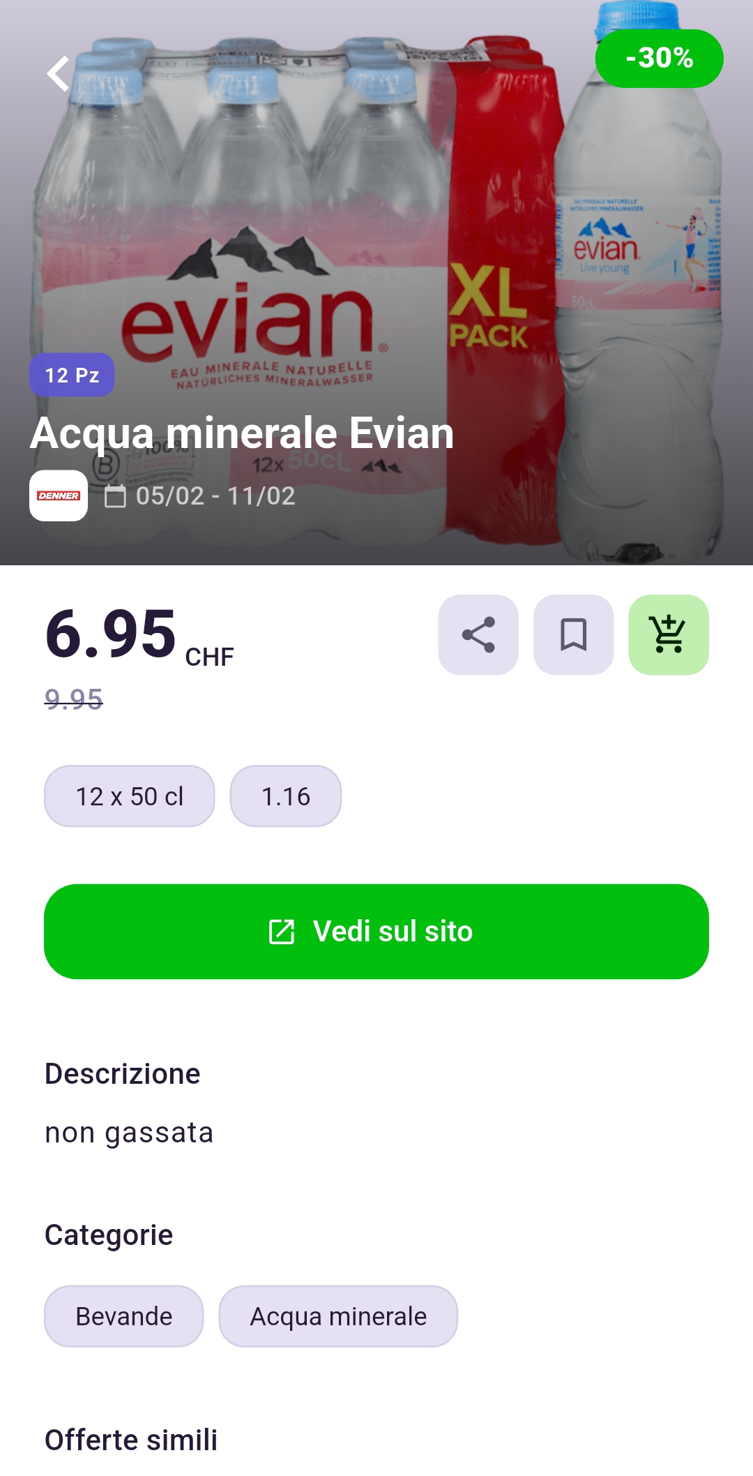 Offerta Evian Denner